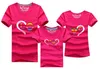 Partihandel-2016 Fashion Family Matching Outfits Heart-Shaped T-shirt 12 Clors för koreanska familjekläder Mor Father Daughter Son kläder