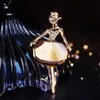 Vintage Kryształ Rhinestone Broszka Pin Gold-Plate Stop Faux Diament Rorew dla Bridal Wedding Costume Party Dress Pin Prezent 2016 Moda