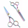 C1020 6 "17.5cm Anpassad logotyp Multicolor Professional Human Hair Scissors Barbers Scissors Skärning Tunning Sax Salon Style Tools