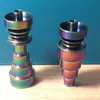 Rainbow Färgglada Domeless Titan Nail Universal 6 i 1 10 mm 14mm och 18,8 mm För rökning Vattenrör Glasolje Riggar Förångare