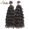 9A Brazilian Hair Bundle Quality Human Hair Extensions Natural Black Color Water Wave Wavy 3 Bundles Weaving Bouncy Curl