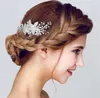 Vintage mariage mariée cheveux peigne casque argent cristal strass cheveux accessoires fleur perle bijoux bandeau couronne diadème Pr243F