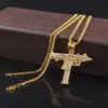 Hip Hop Gun Pendant Halsband för män Kvinnor Iced Out CZ Pendant Cuban Chain Drop Shipping