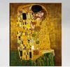 Der Kuss durch Gustav Klimt Kunst, hochwertiges echtes handgemaltes Weltberühmtes Kunstölgemälde auf Segeltuch kundengebundene Größe