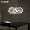 Modern Crystal Caboche Pendant Lamp LED Chandelier Light Clear Gold Acrylic Ball 3 Size Modern Design Suspension Lighting Hotel Hall Cafe