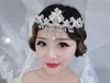 New Shining Beaded Crystals Wedding Crowns Bridal Crystal Veil Tiara Crown Headband Hair Accessories Party Wedding Tiara Hot