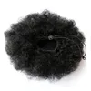 Top vente cheveux brésiliens Afro crépus bouclés cordon queue de cheval envelopper autour de la queue de cheval couleur naturelle 100% cheveux humains 120g Extensions