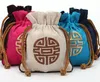 Etnisch Klein Katoen Linnen Sieraden Pouch Trekkoord Chinese Stijl Borduurwerk Lucky Gift Verpakking Lege Thee Candy Bag Bruiloft Gunst 10pcs / lot