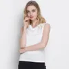 Moda 100% Silk Knit Mulheres Sem Mangas De Camisola De Camisola De Cabeca De Pescoço Vest Top Blusa Top Tamanho M L XL XXL