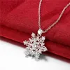 Collana con ciondolo a forma di fiocco di neve da donna di alta qualità Collana con placca in argento sterling con pietre preziose bianche STSN771, collana in argento 925 di nuova moda