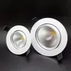LED 다운 라이트 코브 딤섬 가능 6W 12W 흰색 쉘 AC 220V 110V 스포트라이트 천장 램프 따뜻한 /쿨 화이트