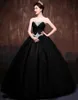 Ball Gowns Long Black Yellow Quinceanera Dresses Sequins Beaded Sweetheart Bodice Corset Prom Dress Sparkly Pageant Dress4490567