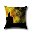 Horreur Halloween Citrouille Nuit Château Taies d'oreiller Style Halloween Sorcière Chauve-Souris Hibou Housse de Coussin en Lin Décoratif à la Maison Taie d'oreiller Cadeau YLCM