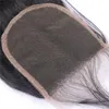 Cierres de encaje de onda del cuerpo peruano con cabello de bebé Cierres de cabello virgen medio de tres partes libres negros naturales G-EASY