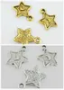 300 Uds. Colgante de abalorios de luna y estrella de oro plateado para pulsera, fabricación de joyas de 15x11mm