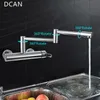 Großhandel - DCAN Küchenspüle-Wasserhähne, klappbarer Wasserhahn, Stretch-Badezimmer-Mischbatterien, Deckmontage, Kupfer