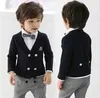 Free shipping High-quatity classic formal dress kids blazers jackets boys wedding suit children outerwear clothing 4 pcs