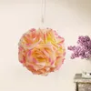 2 pz/lotto 10 CM Nuova Crittografia Artificiale Rosa Fiore Di Seta Baciare Palle Palla Appesa Ornamenti Di Natale Decorazioni Della Festa Nuziale