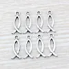 500pcs Ancient silver zinc alloy Jesus Fish Charms Pendants For Jewelry Making Bracelet Necklace DIY Accessories 8.5x15.5mm A-104