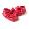 Wholesale- ROMIRUS Newborn Baby Girls Princess Mary Jane Big Bow Fringed Moccasins Soft Moccs First Walkers Pram Crib Footwear