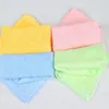 Serviettes en bambou doux bio bébé flanelle visage brodé à la main serviette gant de toilette lingettes 25x25cm vert rose bleu jaune