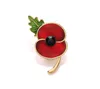 1,8 inch rode emaille papaver bloem broche met groen blad Britse herinneringsdag souvenir geschenken