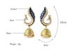 Fashion Long Drop Animal Earrings 18K Gold Plated Inlay Colorful Crystal Peacock Earrings for Women ER0086-C,ed01093