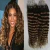 캡슐 마이크로 루프 휴먼 헤어 확장 200g 마이크로 루프 헤어 확장 1G Curly on Mongolian Kinky Curosa Hair Products 200