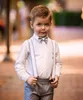 Fatos de meninos para casamentos tamanho 2-14 menino terno formal festa formal gravata calça colete macacões kids casamento ternos