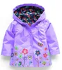 Baby Kids Girls flower Raincoat 7 Color Free Kids Fashion Baby Girls Clothes Winter Coat Flower Raincoat Jacket For Windproof Outwear