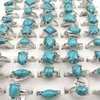 Gemengde grootte natuurlijke turquoise ringen voor vrouwenfabrieksprijs 50 stcs groothandel