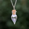 Mignon fait à la main bouteille en verre pissenlit pendentif colliers avec chaîne pour femmes hommes amoureux fête Club bijoux chanceux