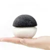 Natural Hemisphere Konjac Sponge Charcoal Green Tea Konjac Potato Konnyaku Facial Puff Face Wash Cleansing Sponge With Bag Sogal