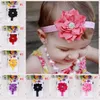 Boutique Bébé Fille Accessoires De Cheveux Filles Fleur Bandes De Cheveux Enfants Double Feuille De Lotus Diamant Bandeaux Infantile Tout-petits Chapeaux 13 Couleurs