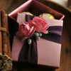 10pcs elegante scatola di caramelle rossa con rosa regalo di nozze regalo bomboniere o scatola di colore rosa