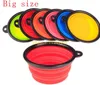 50pcs/lot Big size 193x67mm Silicone Pet Dog Cat Feeding Bowl Collapsible Water Dish Portable Feeder Puppy Travel Bowls