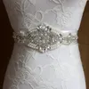 Champagne Pearl Bridal Sash Riemen Handgemaakte Kristallen Dames Riemen Rhinestones Bruiloft Riem Crystal Satijnen Tie Back Drop-Water Grote strass