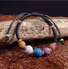 Bracelet de pierre de lave naturel colorisé de mode de parfum d'huile essentielle Diffuseur bracelet ajustable ethnique tissé câble accessoires bijoux femmes