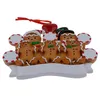 Maxora Gingerbread Family of 5 Resin Painting Hand Ornamentos de Natal com maçã vermelha como presentes personalizados para festa de férias home7663365