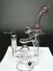 Pinke Recycler-Bong, Glasbongs, Nexusglass, Hitman, Glas, Hightimes, Bong, 14,4 mm Glasgelenk, Öl-Dab-Rig, Glas-Rig