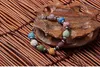 Brazaletes multicolores de piedra de lava bohemia a la moda para mujer, joyería, pulsera difusora de aceite esencial chapada en plata