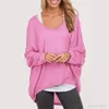 Herfst Vrouwen Blouse Batwing Lange Mouwen Casual Losse Effen Top Shirt Trui Plus Size gratis verzending