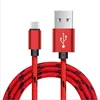 Ткань -плетеные кабельные кабельные кабели Micro -тип C USB Data Sync Зарядные кабели для Samsung S4 S6 S7 Edge S8 Plus HTC LG Кабельный проволоки