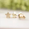 the new fashion women's stud earrings lovely pentagram composite earrings wholesale