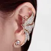 New Fashion Womens Rhinestone Crystal Butterfly Earrings Ear Cuffs Clip on Earring Pendientes Earcuff Nonpiercing Earrings Earing2120706
