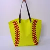 Classic Printing Baseball Bag Ljusgul Softball Travel Bags Canvas Shopping Purse Team Tillbehör Tote Domil281