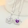 Austrian Crystal Crown Wedding Pendant Jewelry Beauty Crown Pendant Necklace 925 Sterling Silver Jewelry NO CHAIN DHL