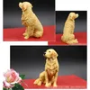 Figurita de perro de imitación Golden Retriever sentado, artesanías talladas a mano con resina para decoración del hogar 261U