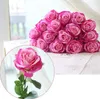 Water drop Rose Silk Craft Flowers real look Flowers For Wedding home Decoration 8 Color Cheap Sale HR019