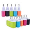 US EU Plug 3 USB Ports Wall Chargers 5V 3A LED Travel Power Adaptor Colorful For Samsung Galaxy S7 S6 Note 4 5 6 iphone 5s 6s SE HTC Phone